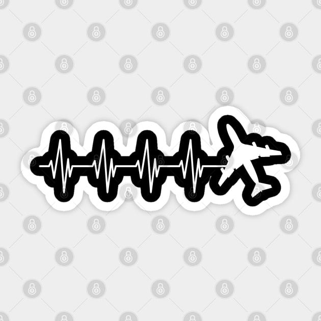 Airplane Pilot Heartbeat Sticker by KC Happy Shop